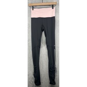 Lululemon Run Back on Track Yoga Leggings Deep‎ Coal Pig Pink Women's Size 4